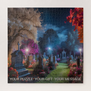 Whispers of the Moonlit Graveyard Jigsaw Puzzle