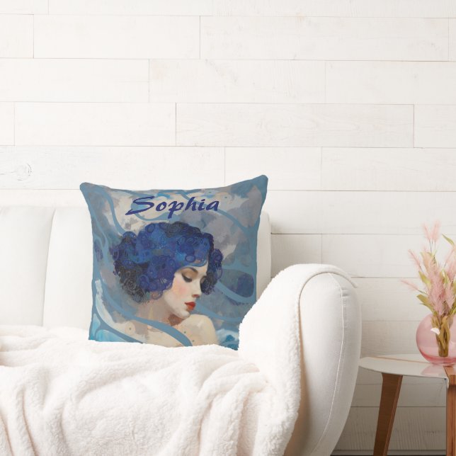 Whispers of the Ocean Goddess Throw Pillow (Couch)