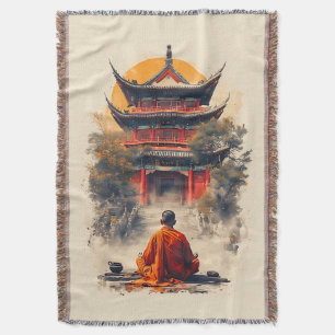Whispers of the Pagoda Throw Blanket