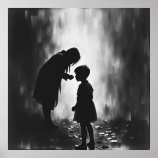 Whispers of the Past – A Haunting Charcoal Vision Poster