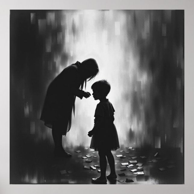 Whispers of the Past – A Haunting Charcoal Vision Poster (Front)