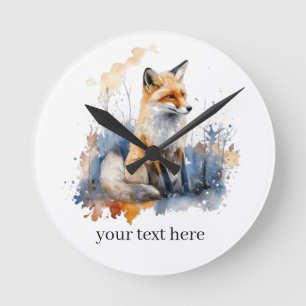 Whispers of the Wild Fox, custom Round Clock