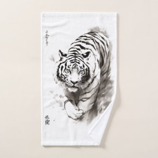 Whispers of the Wild: White Tiger Collection -  Hand Towel