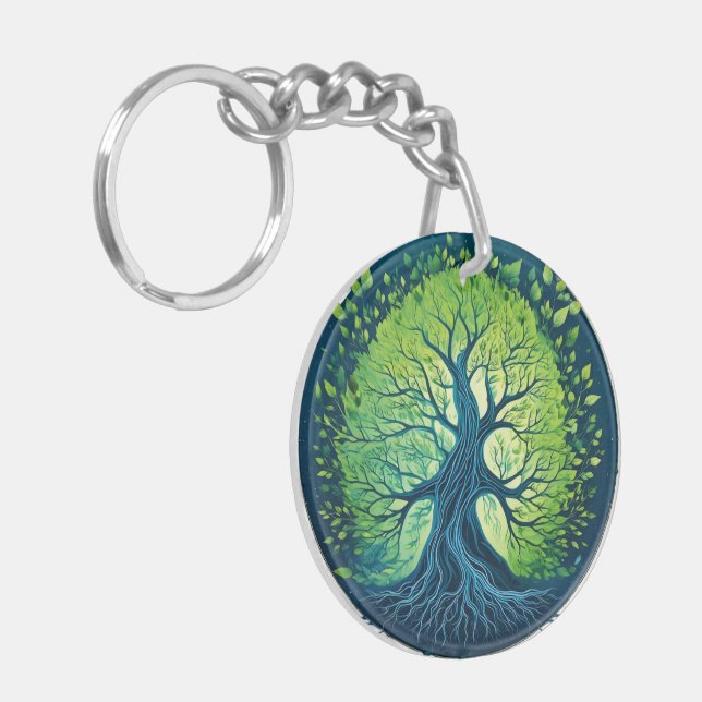 Whispers of the Wind: The Essence of Tree Keychain (Front Left)