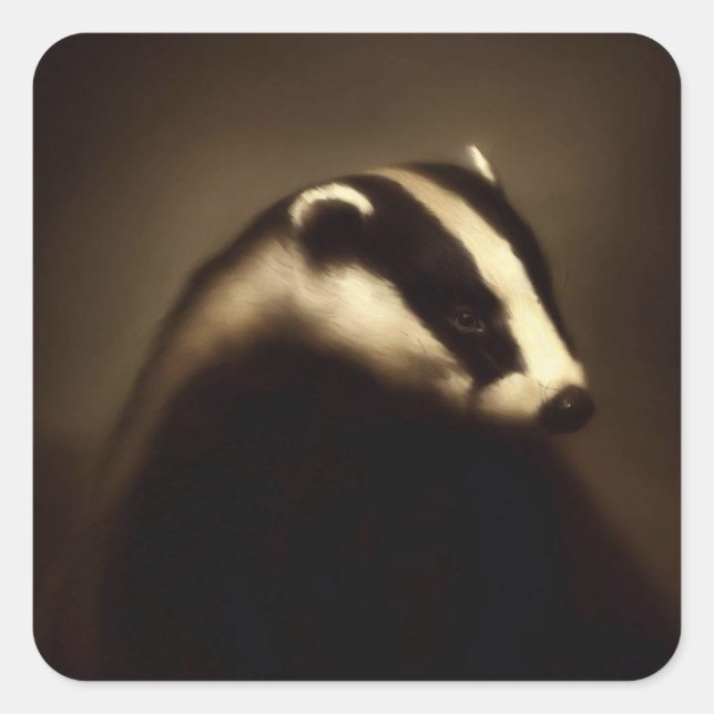 Whispers of the Woodland Badger Square Sticker (Front)