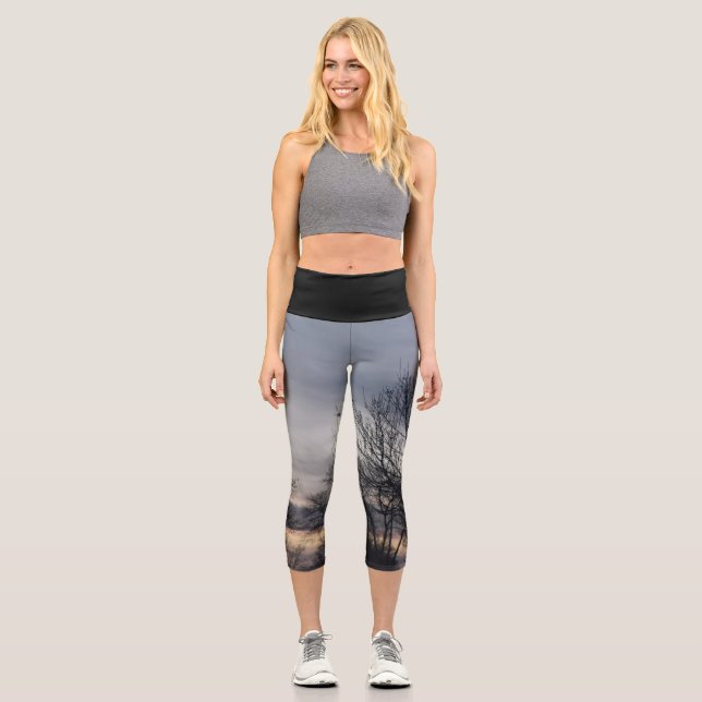 Whispers of Winter  Capri Leggings (Front)