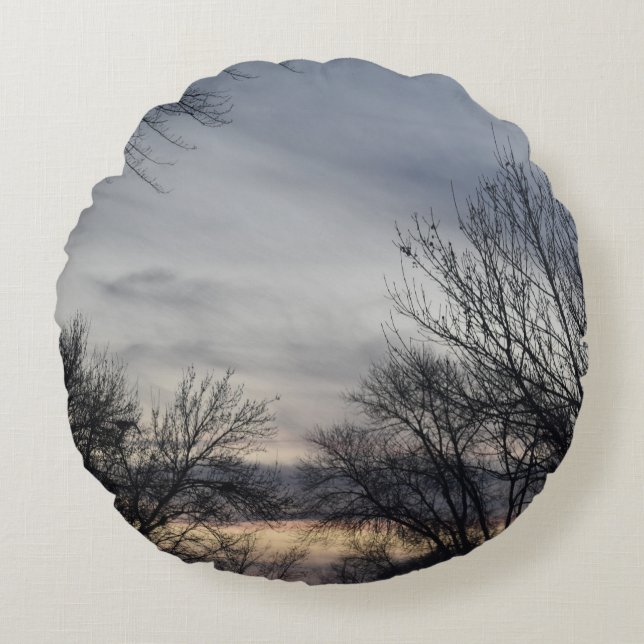 Whispers of Winter Round Pillow (Front)