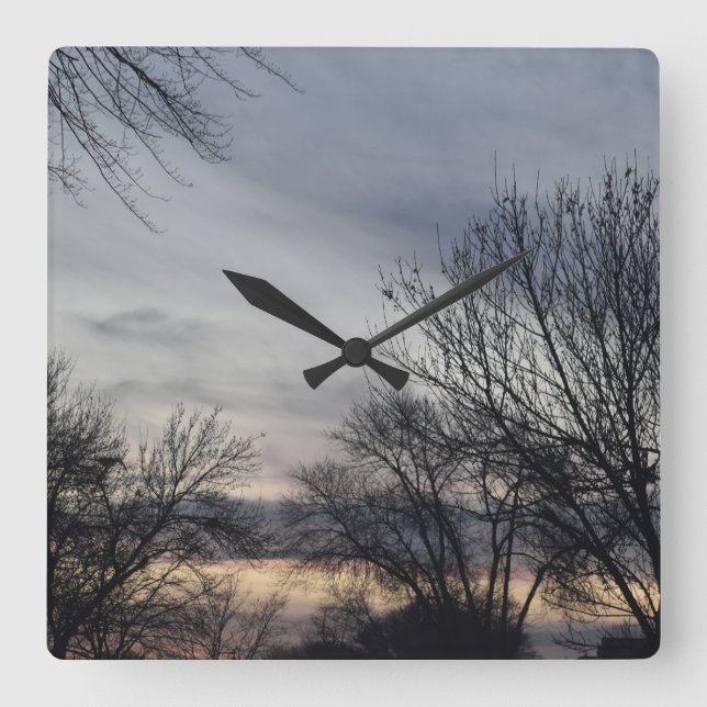 Whispers of Winter Square Wall Clock (Front)