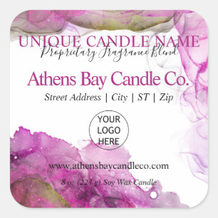 Whispy Alcohol Ink Candle Product Label