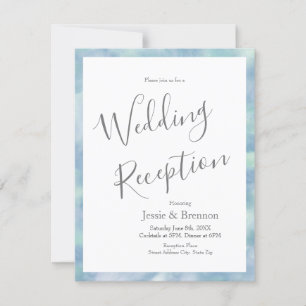 'Whispy Mint Blue' Watercolor Abstract Invitation