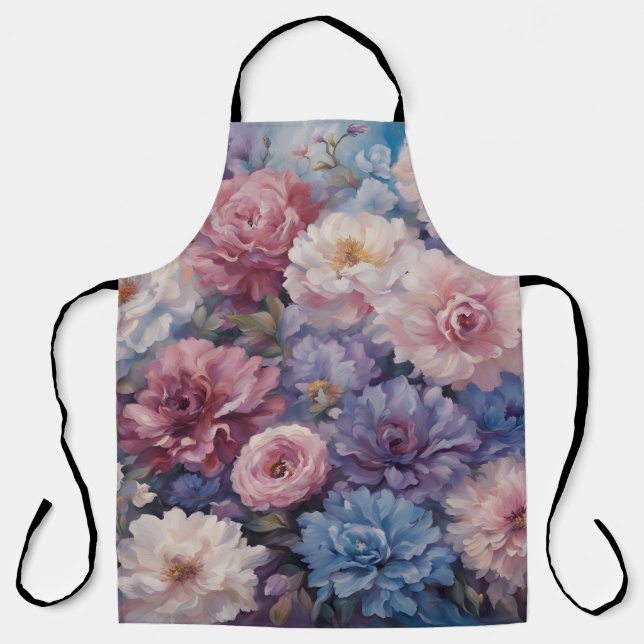 Whispy wildflower design apron (Front)