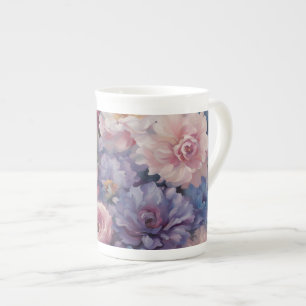 Whispy wildflower design bone china mug