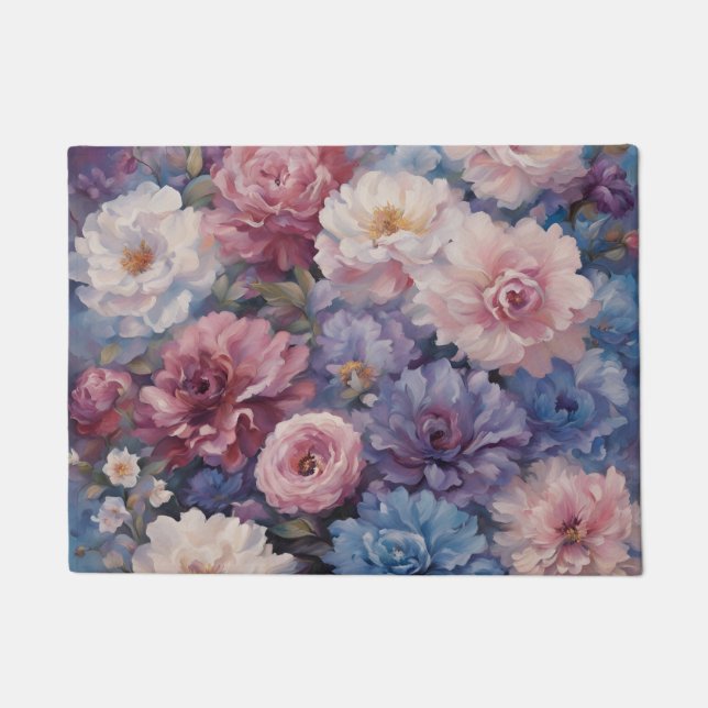 Whispy wildflower design doormat (Front)