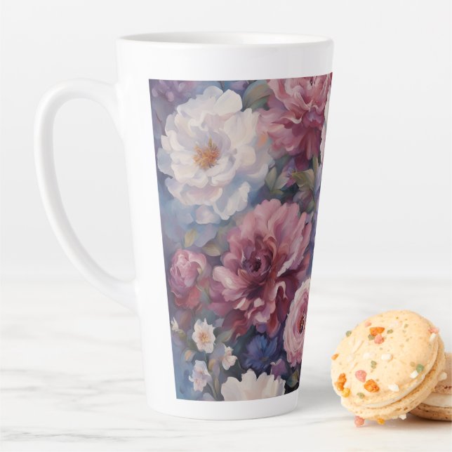 Whispy wildflower design latte mug (In Situ)
