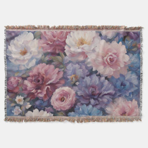 Whispy wildflower design throw blanket