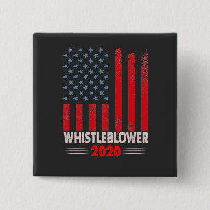 WHISTLEBLOWER 2020 BUTTON. 2 INCH SQUARE BUTTON