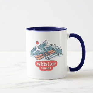 Whistler BC Canada Cute Skiing Mountain Mug
