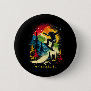 Whistler Bc Canada Snowboarder Snowboarding Resort 2 Inch Round Button