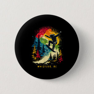 Whistler Bc Canada Snowboarder Snowboarding Resort 2 Inch Round Button