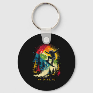 Whistler Bc Canada Snowboarder Snowboarding Resort Keychain