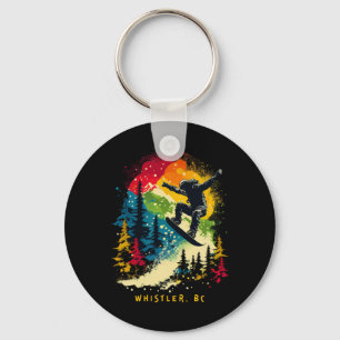 Whistler Bc Canada Snowboarder Snowboarding Resort Keychain