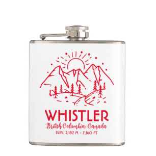 Whistler British Columbia Canada Minimalist Ski Hip Flask
