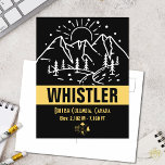 Whistler British Columbia Canada Minimalist Ski  P Postcard<br><div class="desc">Whistler British Columbia Canada. This retro design makes a great Christmas or Birthday gift for fans of Canadian towns. The retro vintage design is a perfect gift for camping, and nature lovers. 1 - You can easily change or delete the text and modify it as you like. by clicking on...</div>