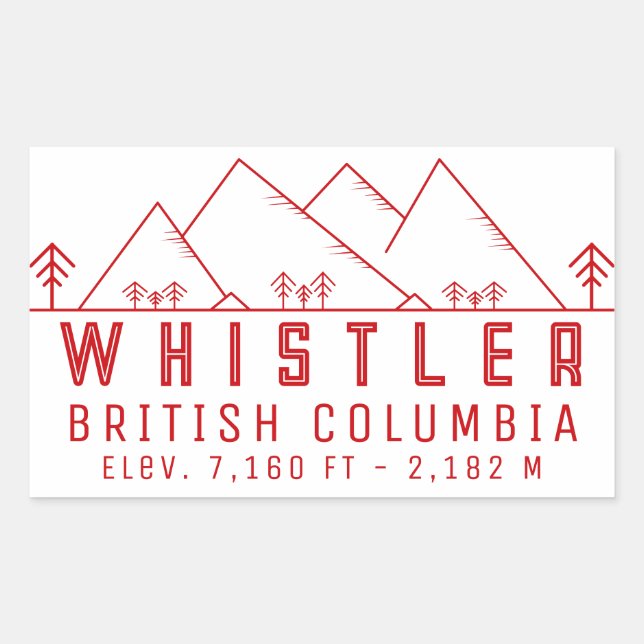 Whistler British Columbia Canada Minimalist Sticker (Front)