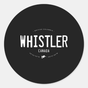 Whistler British Columbia Graphic Retro Vintage Sn Classic Round Sticker