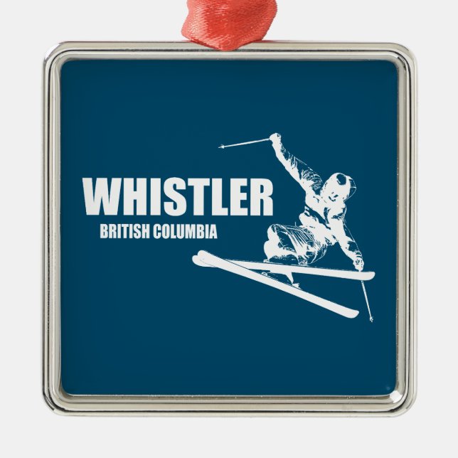 Whistler British Columbia Skier Metal Ornament (Front)