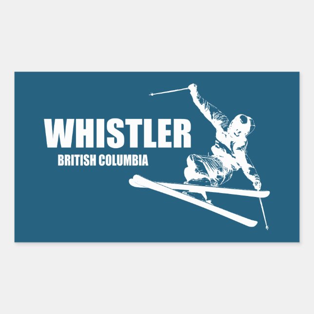 Whistler British Columbia Skier Sticker (Front)