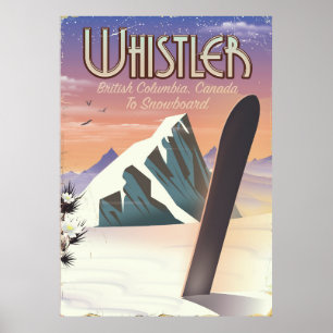 Whistler British Columbia snowboarding poster