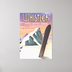 Whistler British Columbia snowboarding poster Canvas Print