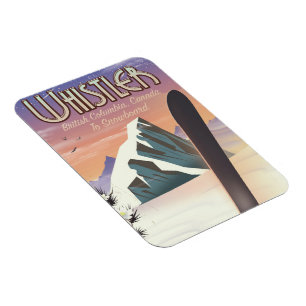 Whistler British Columbia snowboarding poster Magnet