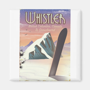 Whistler British Columbia snowboarding poster Magnet