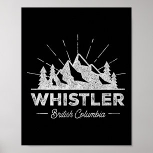 Whistler British Columbia T Shirt Vintage Skiing R Poster
