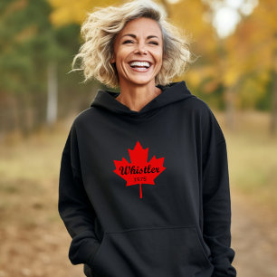 Whistler Canada 1975 Red Maple Leaf Color Hoodie