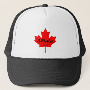 Whistler Canada 1975 Red Maple Leaf Color Trucker Hat