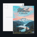 Whistler Canada British Columbia Ski Resort Retro Postcard<br><div class="desc">The snow-capped mountains of the world-renowned ski destination of Whistler, British Columbia are the highlight of this vintage style illustration. Whistler, located in British Columbia, Canada, was originally settled in the early 1900s and became a resort town in the 1960s, evolving into one of the world's premier mountain destinations. It...</div>