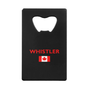 Whistler Canada Canadian Flag Dark Color Credit Card Bottle Opener