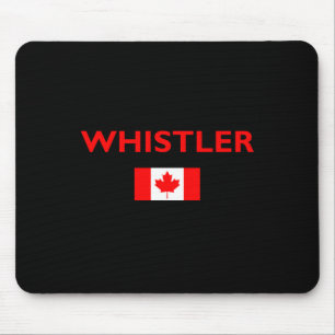 Whistler Canada Canadian Flag Dark Colour Mouse Pad