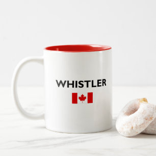 Whistler Canada Canadian Flag Light-Color Two-Tone Coffee Mug