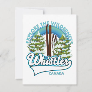 Whistler Canada,explore the wilderness, ski logo Card