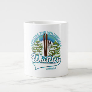 Whistler Canada,explore the wilderness, ski logo Large Coffee Mug