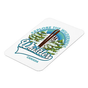 Whistler Canada,explore the wilderness, ski logo Magnet