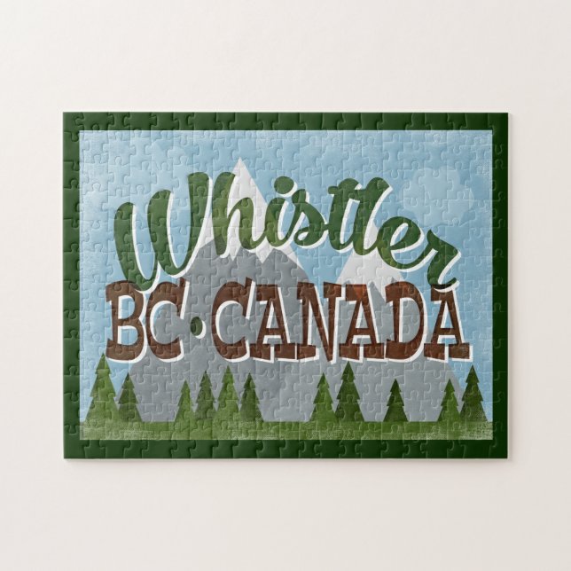 Whistler Canada Fun Retro Snowy Mountains Jigsaw Puzzle (Horizontal)
