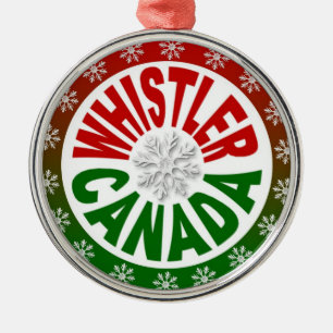 Whistler Canada red green ornament