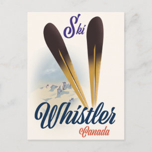Whistler Canada ski poster Postcard
