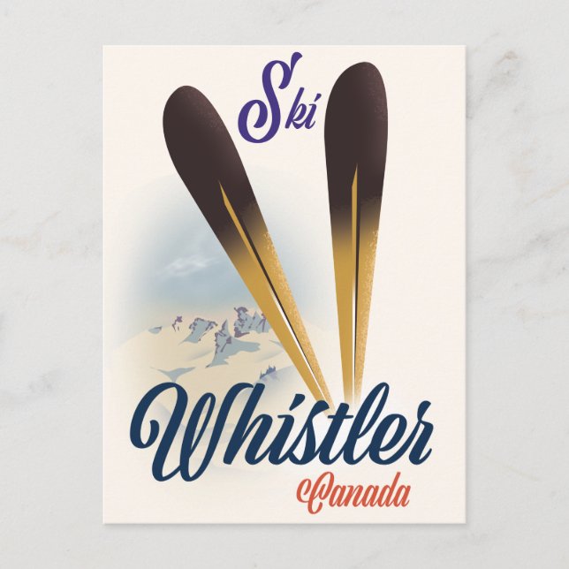 Whistler Canada ski poster Postcard (Front)
