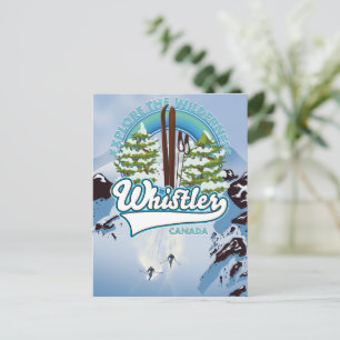 whistler Canada ski travel poster. Postcard